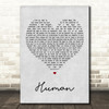 The Killers Human Grey Heart Song Lyric Quote Print