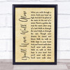 Gerry & The Pacemakers You'll Never Walk Alone Rustic Script Song Lyric Print