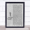 Goo Goo Dolls Name Rustic Script Grey Song Lyric Quote Print