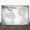 Grateful Dead If I Had The World To Give Man Lady Couple Grey Song Lyric Print