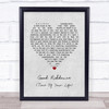 Green Day Good Riddance (Time Of Your Life) Grey Heart Song Lyric Print