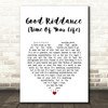 Green Day Good Riddance (Time Of Your Life) White Heart Song Lyric Print