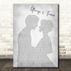 Heatwave Always & Forever Grey Man Lady Bride Groom Wedding Song Lyric Print