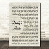 Holly Dunn Daddy's Hands Vintage Script Song Lyric Print