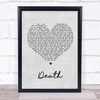 White Lies Death Grey Heart Song Lyric Quote Print