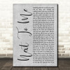 Imagine Dragons Next To Me Rustic Script Grey Song Lyric Quote Print