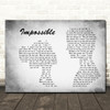 James Arthur Impossible Man Lady Couple Grey Song Lyric Quote Print