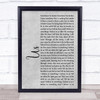 James Bay Us Rustic Script Grey Song Lyric Print