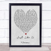 Just Like A Woman Bob Dylan Grey Heart Song Lyric Quote Print