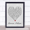 Karma Police Radiohead Grey Heart Song Lyric Quote Print