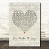 Jason Aldean You Make It Easy Script Heart Song Lyric Print