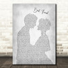 Jason Mraz Best Friend Grey Song Lyric Man Lady Bride Groom Wedding Print