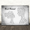 Jason Mraz Best Friend Man Lady Couple Grey Song Lyric Quote Print