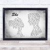Jen foster She Man Lady Couple Grey Song Lyric Quote Print