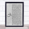 Jen foster She Rustic Script Grey Song Lyric Quote Print