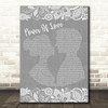 Jennifer Rush Power Of Love Burlap & Lace Grey Song Lyric Quote Print