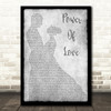 Jennifer Rush Power Of Love Man Lady Dancing Grey Song Lyric Quote Print