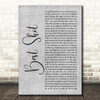 Jimmie Allen Best Shot Grey Rustic Script Song Lyric Print