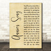 John Denver Annie's Song Rustic Script Song Lyric Print