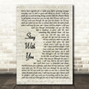 John Legend Stay With You Vintage Script Song Lyric Print