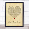 Joni Mitchell Big Yellow Taxi Vintage Heart Song Lyric Print