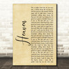 Kane Brown Heaven Rustic Script Song Lyric Print