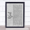 Kane Brown Work Rustic Script Grey Song Lyric Quote Print