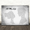 K-Ci & JoJo All My Life Man Lady Couple Grey Song Lyric Quote Print