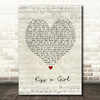 Keith Urban Kiss A Girl] Script Heart Song Lyric Print