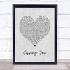 Keith Washington Kissing You Grey Heart Song Lyric Print