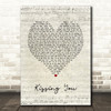 Keith Washington Kissing You Script Heart Song Lyric Print