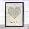 Keith Washington Kissing You Script Heart Song Lyric Print