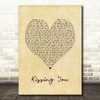Keith Washington Kissing You Vintage Heart Song Lyric Print