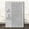 Kid Rock Born Free Rustic Script Grey Song Lyric Quote Print