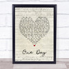 Kodaline One Day Script Heart Song Lyric Print