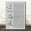 LeAnn Rimes How Do I Live Rustic Script Grey Song Lyric Quote Print