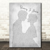 Led Zeppelin Stairway To Heaven Man Lady Bride Groom Wedding Grey Song Print