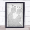 Led Zeppelin Stairway To Heaven Man Lady Bride Groom Wedding Grey Song Print