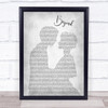 Leon Bridges Beyond Man Lady Bride Groom Wedding Grey Song Lyric Print