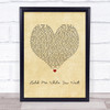 Lewis Capaldi Hold Me While You Wait Vintage Heart Song Lyric Print