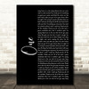 Lewis Capaldi One Black Script Song Lyric Print