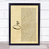 Lewis Capaldi One Rustic Script Song Lyric Print