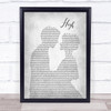 Lighthouse Family High Man Lady Bride Groom Wedding Grey Song Lyric Quote Print