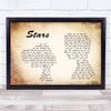 Simply Red Stars Man Lady Couple Song Lyric Quote Print