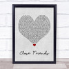 Lil Baby Close Friends Grey Heart Song Lyric Print
