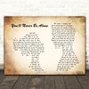 Anastacia You'll Never Be Alone Man Lady Couple Song Lyric Quote Print