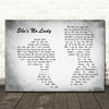 Lyle Lovett She's No Lady Man Lady Couple Grey Song Lyric Quote Print