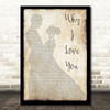 MAJOR Why I Love You Man Lady Dancing Song Lyric Print