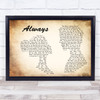 Bon Jovi Always Man Lady Couple Song Lyric Quote Print