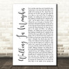 Marc Cohn Walking In Memphis White Script Song Lyric Print